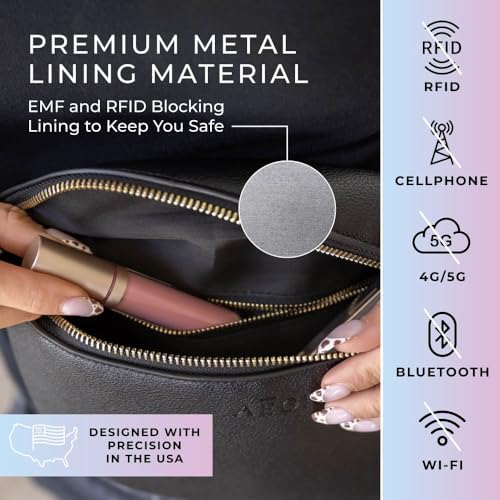 women anti-theft emf protection RFID sling bag | vegan leather crossbody bag for women with RFID blocking | women's emf