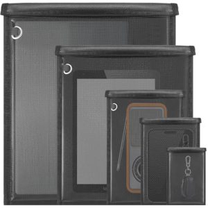 5 Pack Laptop & Tablet & Radio & Phone & Car Key Faraday Bags, Fireproof & Waterproof RFID Protection, EMP Bags for Elec
