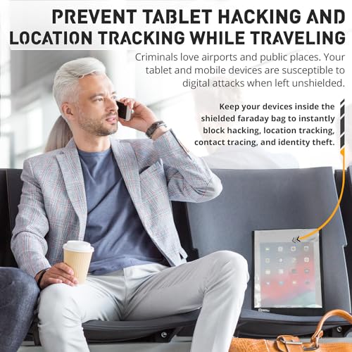 Mission Darkness NeoLok Window Faraday Bag for Tablets: Secure Magnetic Closure & Transparent Window - Data Security for