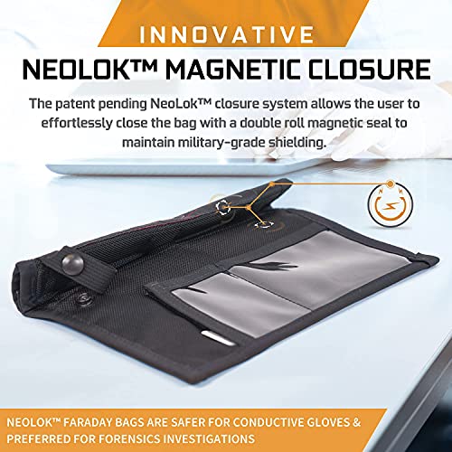 Mission Darkness NeoLok Window Faraday Bag for Phones: Secure Magnetic Closure & Transparent Window - Law Enforcement &