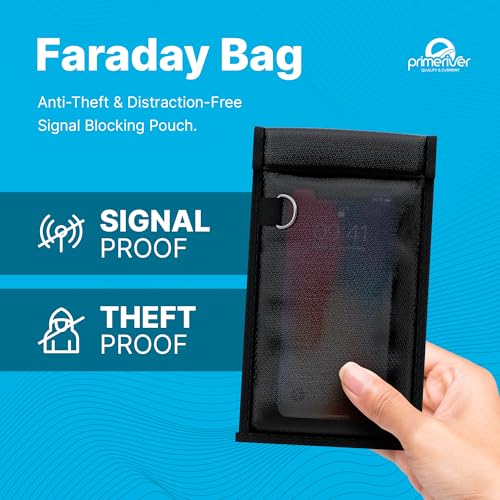Faraday Bag Black - Anti-Theft & Distraction-Free Signal Blocking Pouch | RFID Protection for Phones, Keys & Cards | Fir