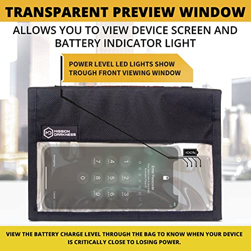 Mission Darkness NeoLok Faraday Bag for Phones with Battery Kit | Mobile Device Shielding & Charging Faraday Bag for La