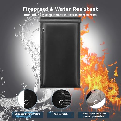 Faraday Bag for Phone & Key Fob, Fireproof & Waterproof EMP Proof Signal Jammer (2 Pack) | Faraday Pouch for Key Fob &