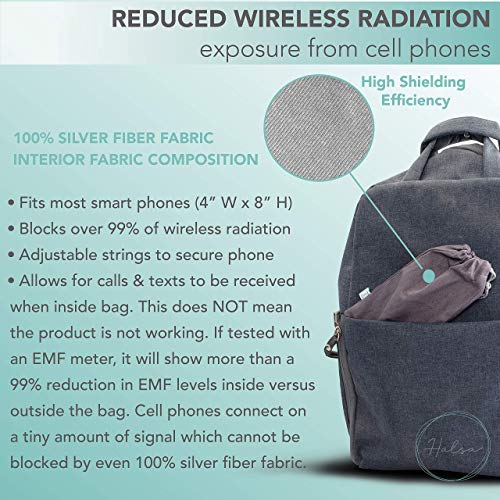 Halsa EMF Shield Sleeve Signal Blocking Anti-EMP Smartphone Protection Case Against Radiation, EMF, 5G, RFID - Grey - 4x