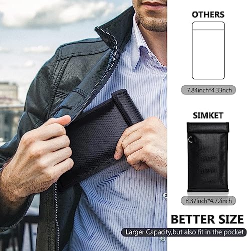Simket Faraday Bags for Phones and Car Key 2 Pack Signal Blocking Pouch Black Simket Faraday Bags for Phones and Car K