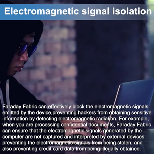 Faraday Fabric 43" W×118" L Conductive Faraday Blanket for EMF Protection, Military Grade, Large Size