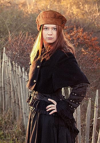 FU PHI Medieval Beret Cap: Faux Suede Hat for Men & Women - Renaissance Festival Costumes | FU PHI Medieval Beret Cap: