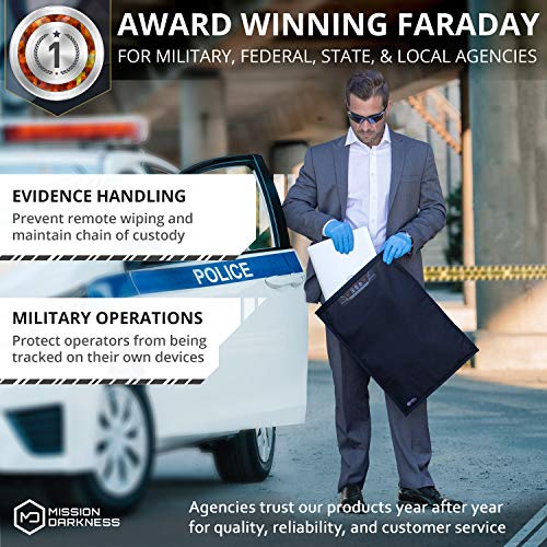 Mission Darkness Faraday Bag Bundle - RF Shielding, EMF Reduction, and Anti-Tracking for Phone, Tablet, and Laptop Size
