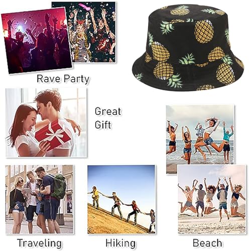 Joylife Banana Print Bucket Hat Fruit Pattern Fisherman Hats for Men Summer Sun Protection Reversible Packable Cap | Jo