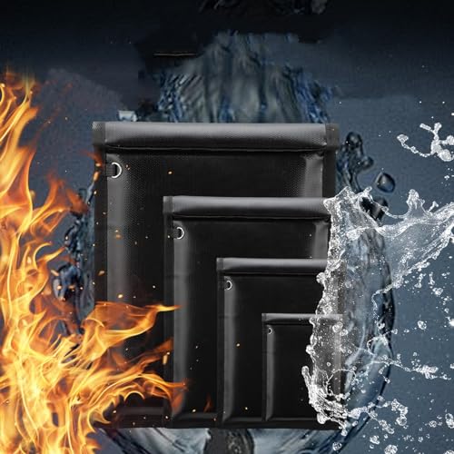 4 Pack Fireproof & Waterproof Faraday Bags for Laptops and Phones 4 Pack Signal Blocking Faraday Pouches for Electronics