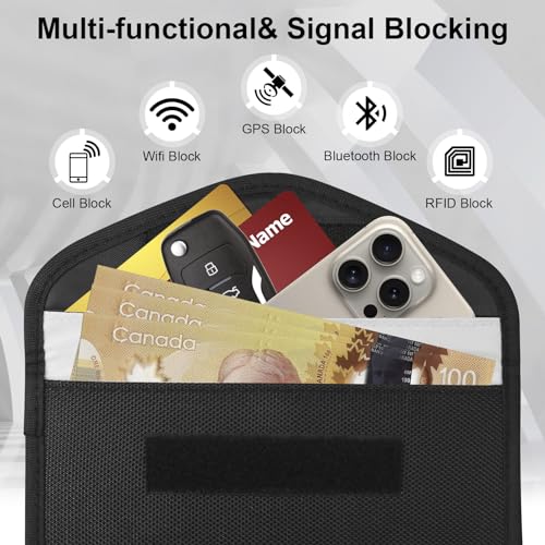 Faraday Bag 2 Pack RFID Signal Blocking Bag for Privacy Protection and Car Key FOB | Faraday Bag 2 Pack RFID Shielding
