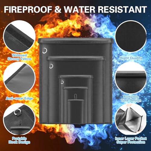 5 Pack Laptop & Tablet & Radio & Phone & Car Key Faraday Bags, Fireproof & Waterproof RFID Protection, EMP Bags for Elec