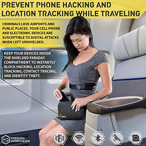 Mission Darkness Mojave Faraday Phone Bag - Signal-Blocking, Anti-Tracking, Anti-Hacking Travel Case Mission Darkness