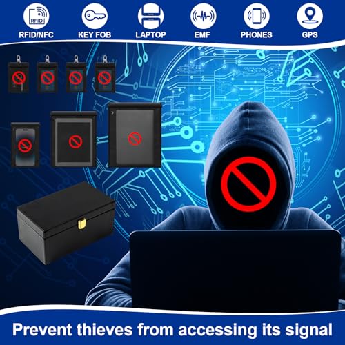 8 Pack Faraday Cages for Car Keys, Laptops, Tablets, Phones: Fireproof and Waterproof Faraday Key Protector Large Farada