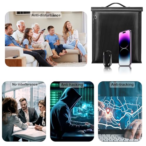 Large 5 Pack Faraday Bags for Laptops & Tablets & Phones & Car Keys | Anti-Tracking Faraday Cage with Handle for Signal