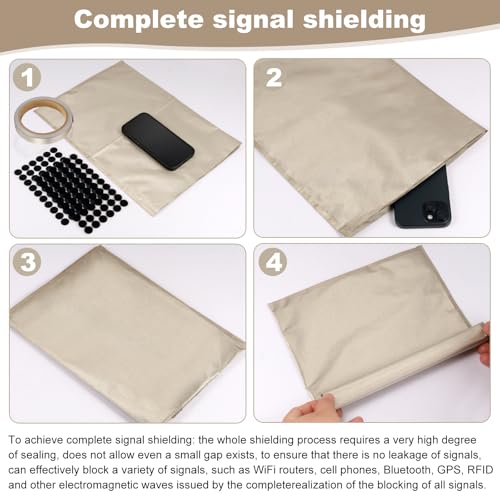 Faraday Fabric, 43"x236" Big 6 Yards Military Grade Protection Cloth with Bags and Tape for WiFi and GPS Usage