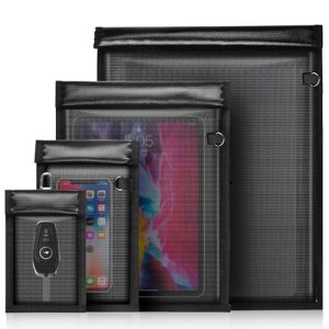 4 Pack Waterproof & Fireproof Faraday Bags for Phone Documents EMP RFID Blocking Pouch Car Keys Anti Theft | 4 Pack Far