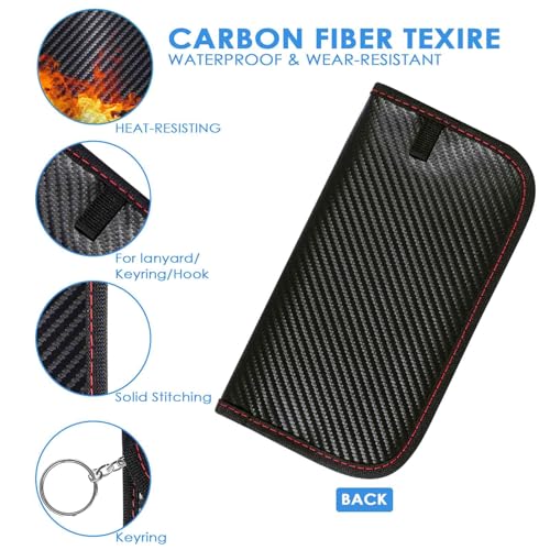 2 Pack Faraday Bags for Car Keys, 8.3x|3in Signal Blocking Pouch, Waterproof RFID Protector, Anti-Theft Security Cage Ca