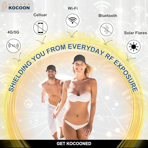 Golden Kocoon E.M.F Cap Hat - Bamboo Faraday Fabric Liner - For Cell Towers, Bluetooth, Smart Meters & WiFi - Protects A