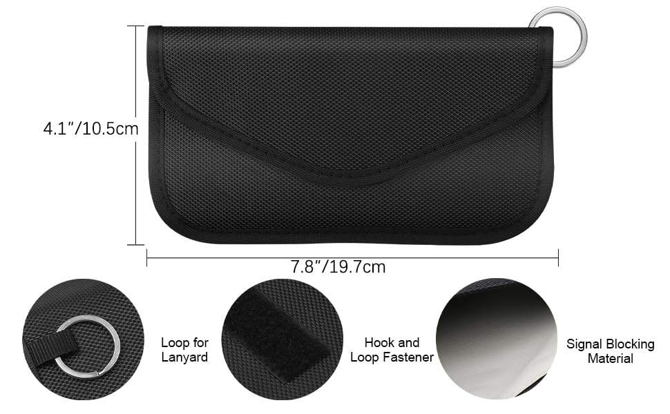Faraday Bag 2 Pack RFID Signal Blocking Bag for Privacy Protection and Car Key FOB | Faraday Bag 2 Pack RFID Shielding