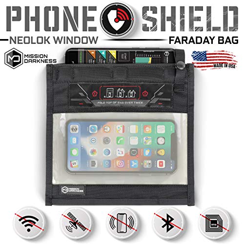 Mission Darkness NeoLok Window Faraday Bag for Phones: Secure Magnetic Closure & Transparent Window - Law Enforcement &