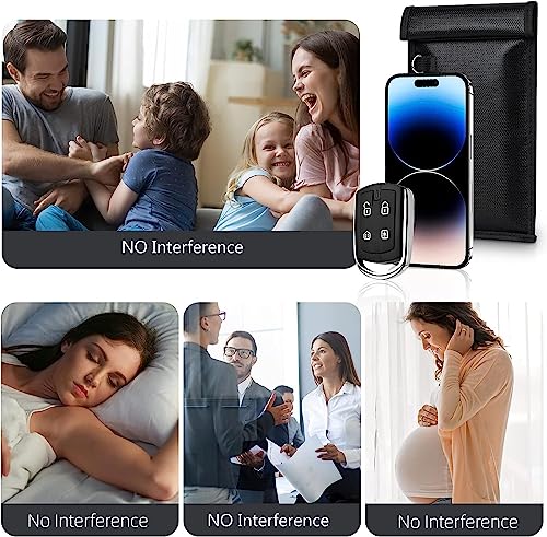 Simket Faraday Bags for Phones and Car Key 2 Pack Signal Blocking Pouch Black Simket Faraday Bags for Phones and Car K