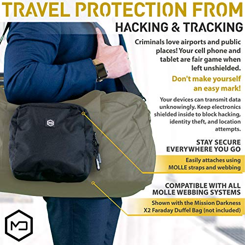 Mission Darkness MOLLE Faraday Pouch for Military-Grade RF Signal Blocking and Data Privacy | Mission Darkness MOLLE Fa