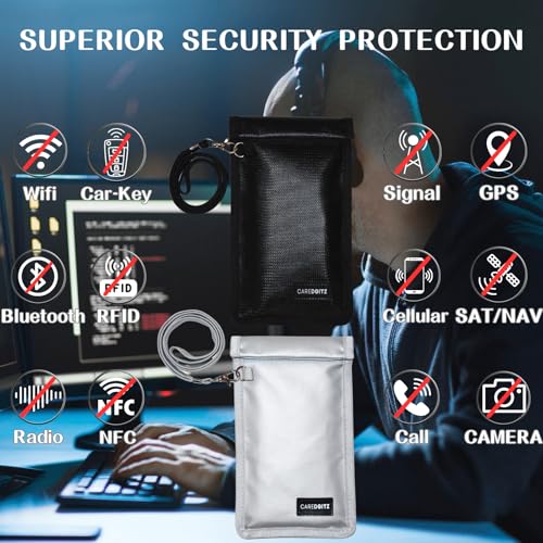 Faraday Bags for Phones Anti-Theft Signal Blocker for Car Keys 2 Packs