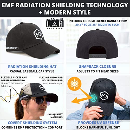 Mission Darkness EMF Blackout Hat for Anti-Radiation Protection - Universal Adult Size (Adjustable)