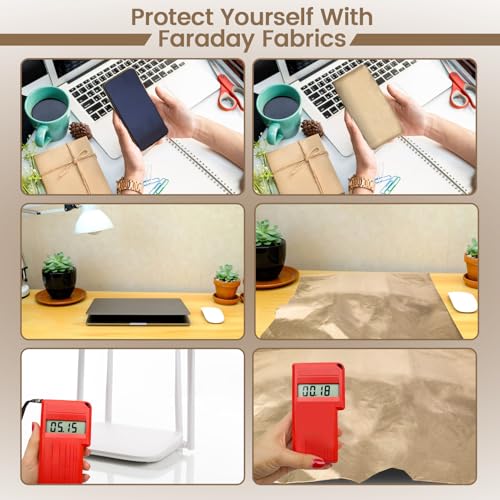 Faraday Fabric 43”x118” with Faraday Tape Military Grade Protection for WiFi, GPS Nickel Copper