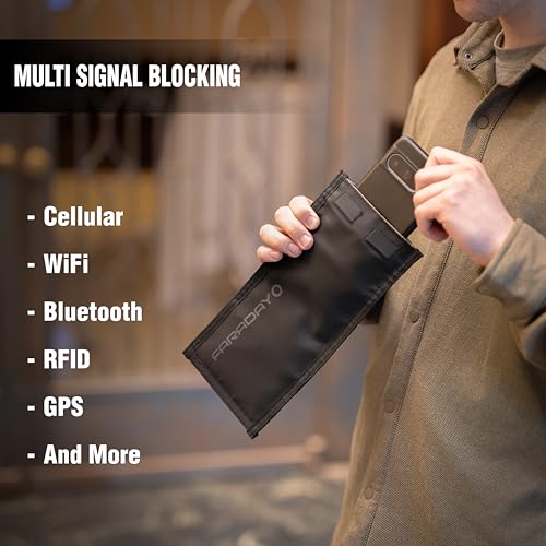 Faraday Bag Jacket Pro for Phones | Magnetic Closure, Shielding - Law Enforcement and Military, Travel and Data Security