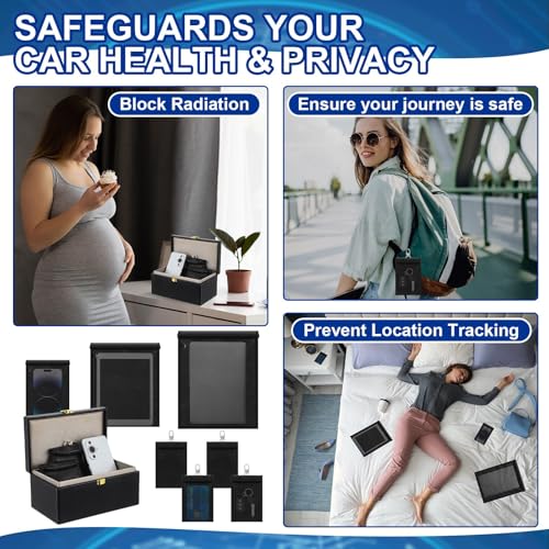 8 Pack Faraday Cages for Car Keys, Laptops, Tablets, Phones: Fireproof and Waterproof Faraday Key Protector Large Farada