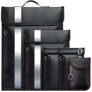 Anti-Tracking Faraday Bag for Phones & Laptops & Tablets & Car Keys - Fireproof & Waterproof EMP Bag with Handle | Fara