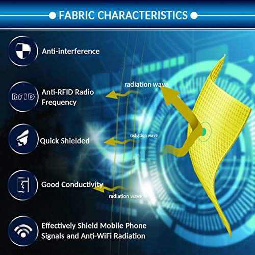 43" x 108" Faraday Fabric Military Grade Signal Blocking Cloth for Home RFID, Bluetooth, WiFi, GPS, 5G Protection
