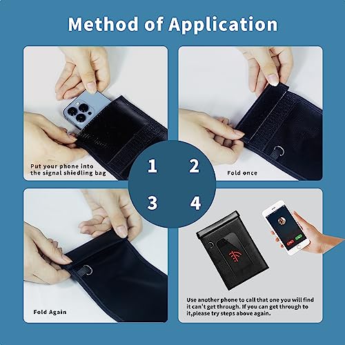 Faraday Bags for Phones 4 Pack, Waterproof & Fireproof 2000℉, RFID Blocking Phone Signal Blocker Bag | Faraday Bags for