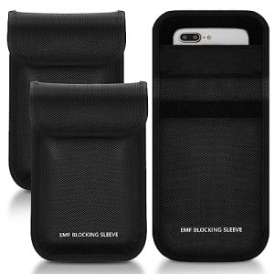 Xuhal Black 3 Pcs Faraday Bag Security Pouch Smartphone Sleeve Fits Most Cell Phones(Black) Weatherproof Signal Blocking