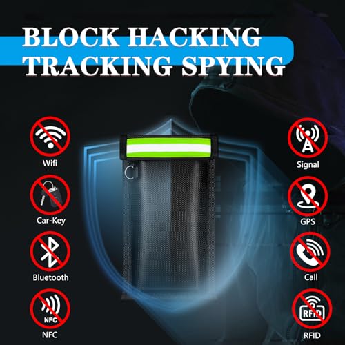 Faraday Bags for Phone and Car Keys Signal Blocking Pouch Anti-Theft Cage Fireproof Waterproof 2 Pack