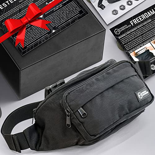 Mission Darkness FreeRoam Faraday Fanny Pack for Travel // RF/EMF Shielding Liner Anti-Tracking Mobile Device Security F