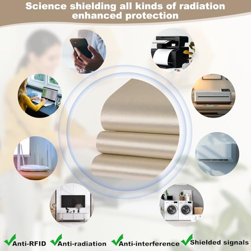 Faraday Fabric, 43"x236" Big 6 Yards Military Grade Protection Cloth with Bags and Tape for WiFi and GPS Usage