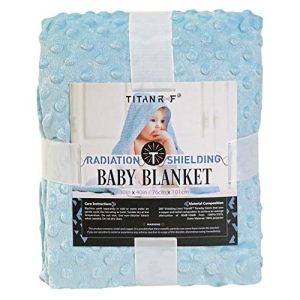 Mission Darkness TitanRF Radiation Shielding Baby Blanket (Blue) - EMF Protection for Babies - Ultra-Soft Minky Dot Desi