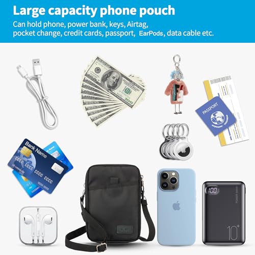 KIWIFOTOS Travel Cell Phone Pouch Belt Pouch for iPhone 16 15 14 Pro Max KIWIFotos Dual Phone Holster Crossbody Bag for