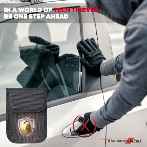 StandardAutoPart RF Shielding Faraday Bag - Keyfob Protective Case for Vehicle Security Anti-Hacking Anti-Signal Relay