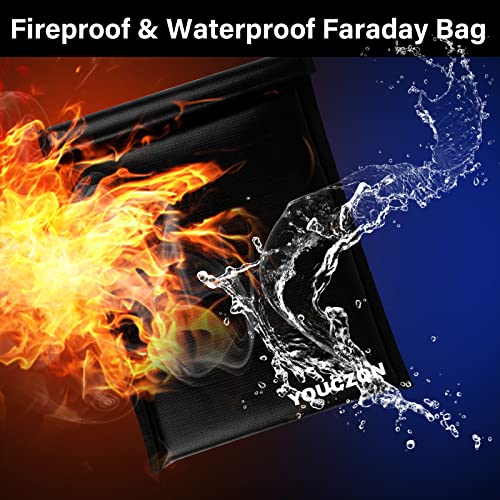 Faraday Bags Fire Water Resistant Block Signals 3 Pack Effective Against Hacking Tracking Suitable for Laptops Phones (3