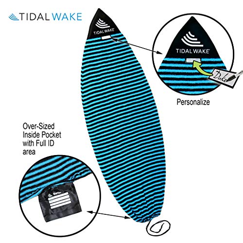 Tidal Wake TAG-IT Pointed Nose Surf & Wake Board Sock Bag for Men and Women with Built-in Name Tag, 52-53" Long,Personal