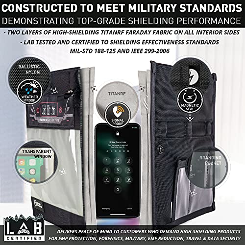 Mission Darkness NeoLok Window Faraday Bag for Phones: Secure Magnetic Closure & Transparent Window - Law Enforcement &