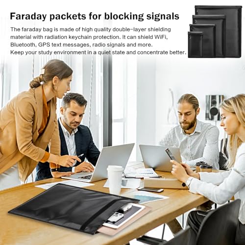 4 Pack Fireproof & Waterproof Faraday Bags for Laptops and Phones 4 Pack Signal Blocking Faraday Pouches for Electronics