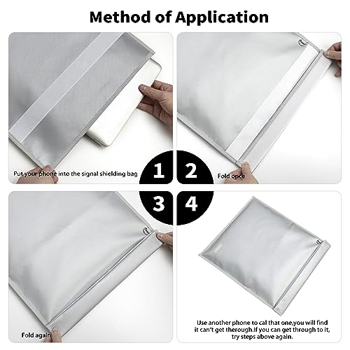 4 Pack Faraday Bags for Laptops & Phones, Anti-Theft & Tracking Protection, Waterproof & Fireproof, RFID Signal Blocker