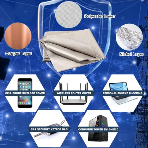 Faraday Fabric 43” x 118” Conductive Material Shielding for WiFi, Cell, Bluetooth, RFID, EMP Protection