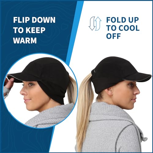 TrailHeads Fleece Reflective Winter Hat for Women Workouts