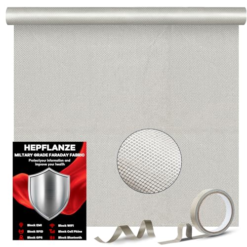 Faraday Fabric 43” x 118” Conductive Material Shielding for WiFi, Cell, Bluetooth, RFID, EMP Protection